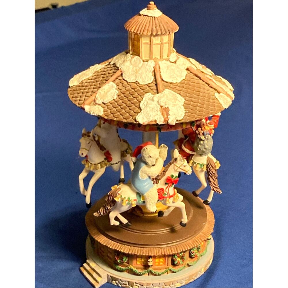 VTG Music Box Merry Go Round Collectible Unbranded Plays Jingle bells